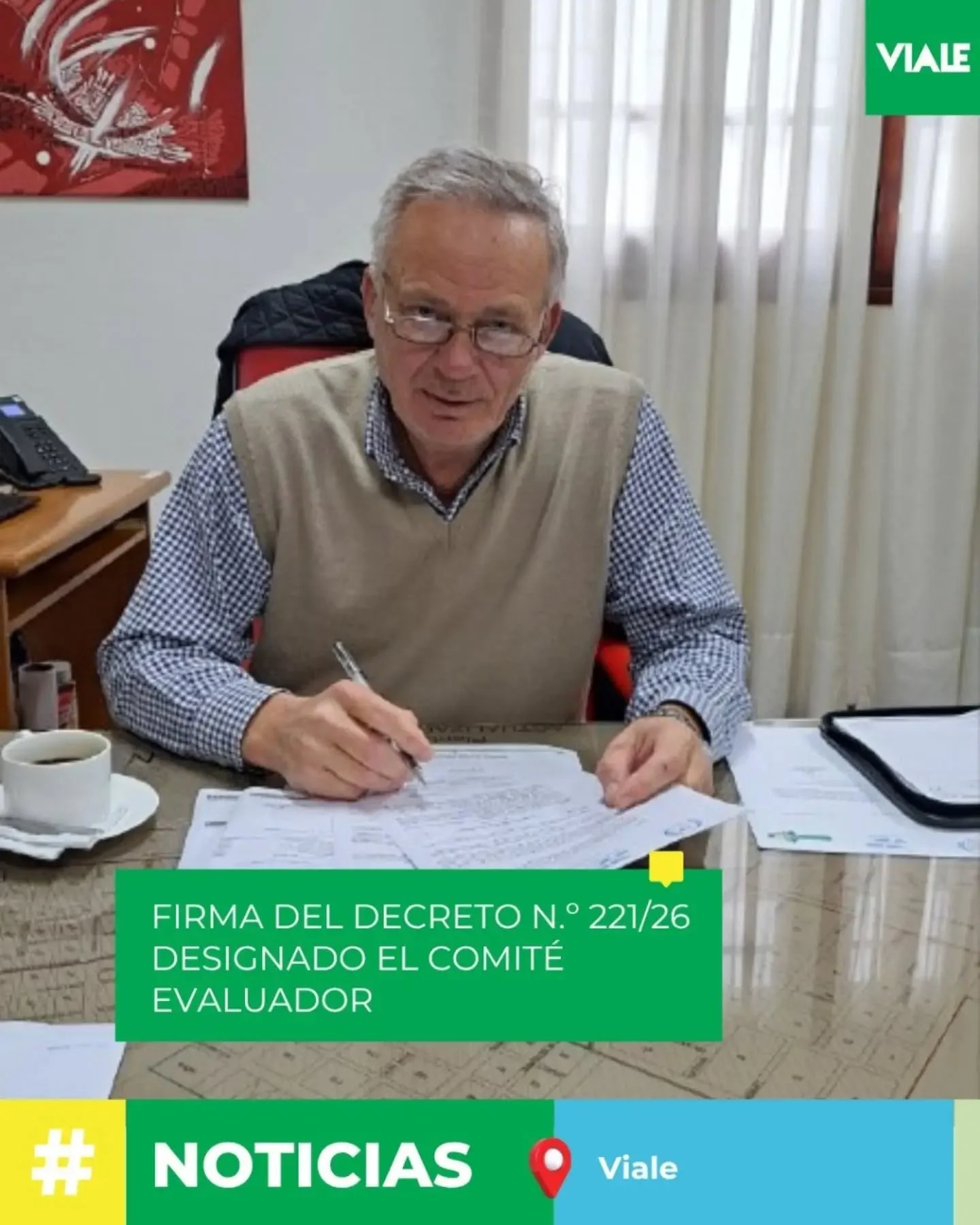 Viale - Firma del Decreto N.º 221/26 designado el Comité Evaluador